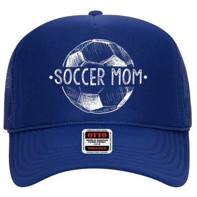 Soccer Mom Family Matching Team Player Gifts Soccer Mama High Crown Mesh Back Trucker Hat