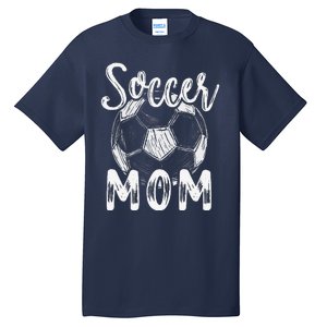 Soccer Mom For Women Family Matching Team Player Soccer Ball Tall T-Shirt