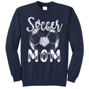 Soccer Mom For Women Family Matching Team Player Soccer Ball Tall Sweatshirt