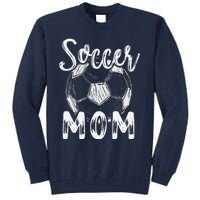 Soccer Mom For Women Family Matching Team Player Soccer Ball Tall Sweatshirt