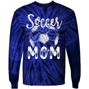 Soccer Mom For Women Family Matching Team Player Soccer Ball Tie-Dye Long Sleeve Shirt