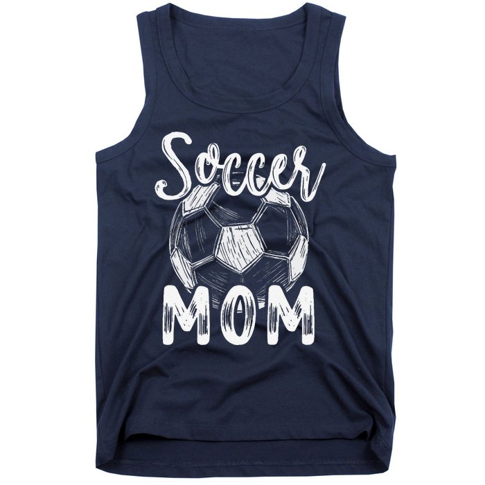 Soccer Mom For Women Family Matching Team Player Soccer Ball Tank Top