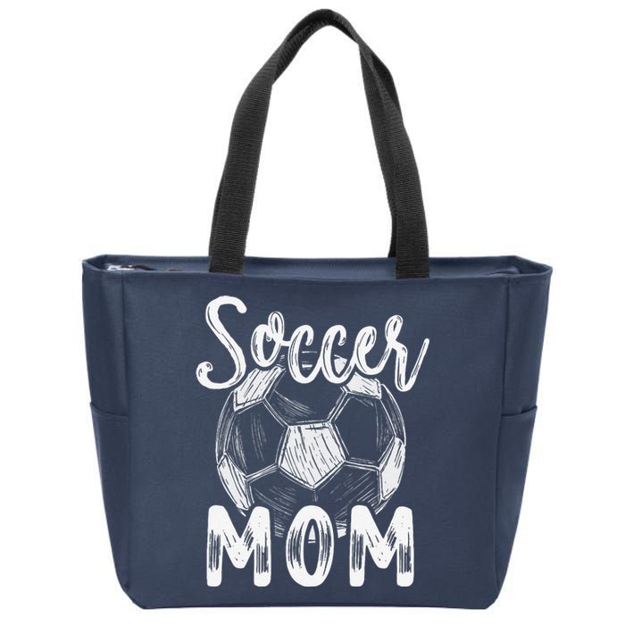 Soccer Mom For Women Family Matching Team Player Soccer Ball Zip Tote Bag