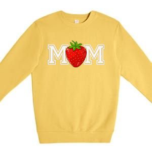 Strawberry Mom Fruit Lover Fruitarian MotherS Day Berry Premium Crewneck Sweatshirt