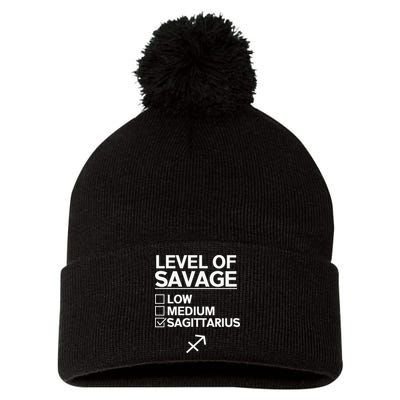Sagittarius Merch Funny Cute Sagittarius Zodiac Design Pom Pom 12in Knit Beanie