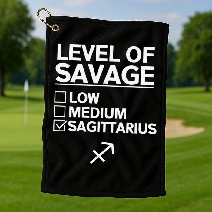 Sagittarius Merch Funny Cute Sagittarius Zodiac Design Golf Towel