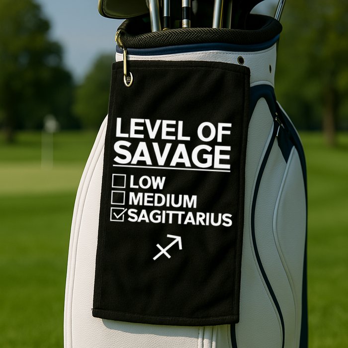 Sagittarius Merch Funny Cute Sagittarius Zodiac Design Golf Towel