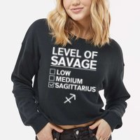 Sagittarius Merch Funny Cute Sagittarius Zodiac Design Cropped Pullover Crew