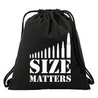 Size Matters Funny Gun Rights And Owners Declaration Drawstring Bag