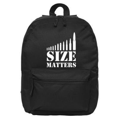 Size Matters Funny Gun Rights And Owners Declaration 16 in Basic Backpack