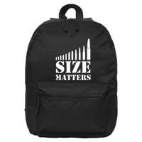 Size Matters Funny Gun Rights And Owners Declaration 16 in Basic Backpack