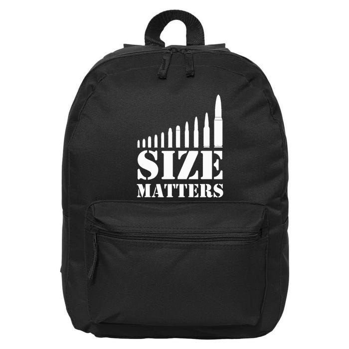 Size Matters Funny Gun Rights And Owners Declaration 16 in Basic Backpack