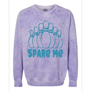 Spare Me Funny Bowling Gift With Bowling Pins Colorblast Crewneck Sweatshirt