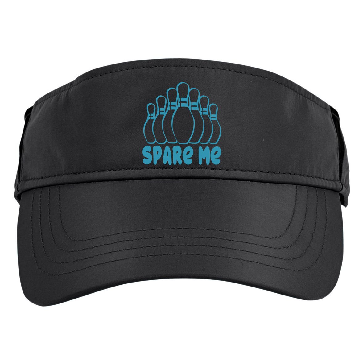 Spare Me Funny Bowling Gift With Bowling Pins Adult Drive Performance Visor
