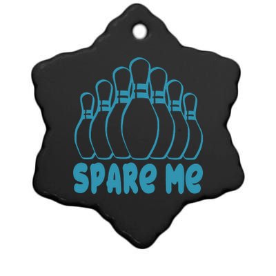 Spare Me Funny Bowling Gift With Bowling Pins Ceramic Star Ornament