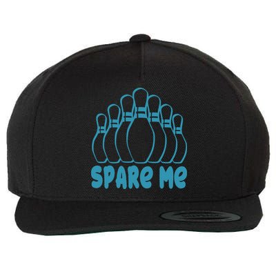 Spare Me Funny Bowling Gift With Bowling Pins Wool Snapback Cap