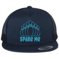 Spare Me Funny Bowling Gift With Bowling Pins Flatbill Hat