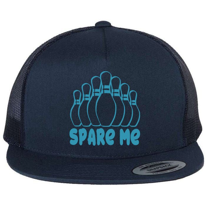 Spare Me Funny Bowling Gift With Bowling Pins Flatbill Hat
