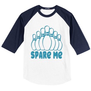 Spare Me Funny Bowling Gift With Bowling Pins Baseball Sleeve Shirt