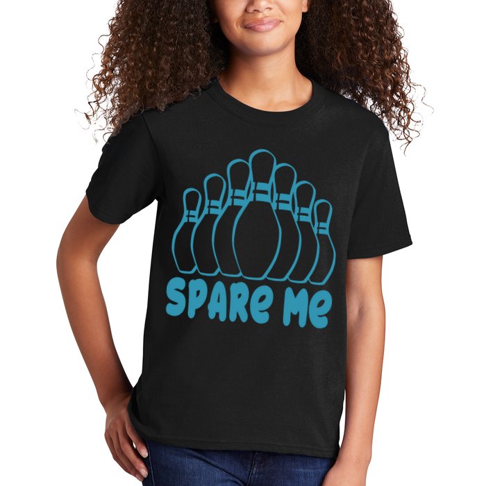Spare Me Funny Bowling Gift With Bowling Pins Kids T-Shirt