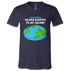 Science March Flat Earth Day Scientists Anti Trump V-Neck T-Shirt