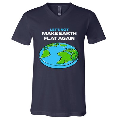 Science March Flat Earth Day Scientists Anti Trump V-Neck T-Shirt