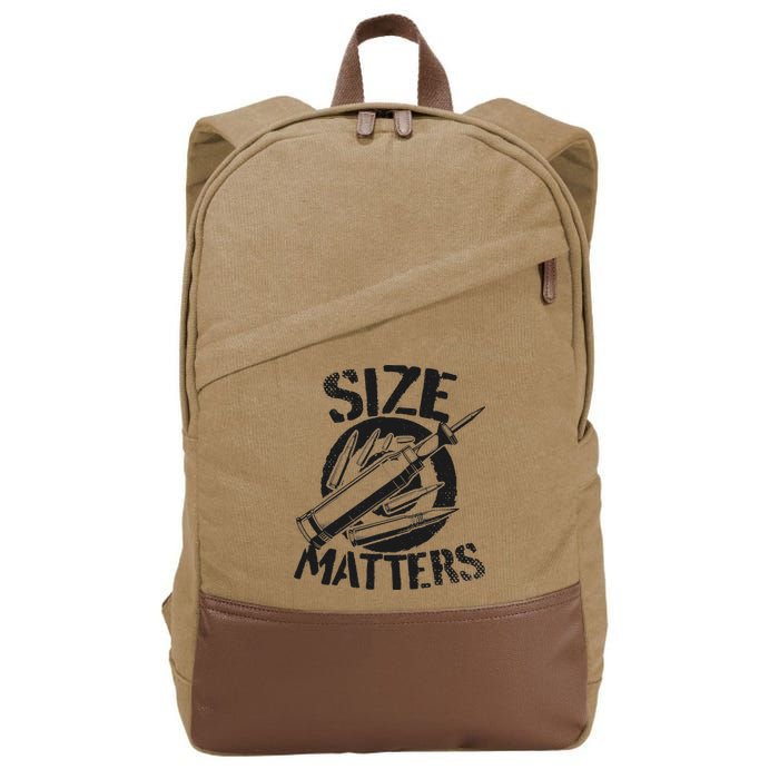 Size Matters funny military joke tanker army ammunition Cotton Canvas Backpack