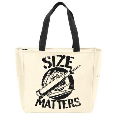 Size Matters funny military joke tanker army ammunition Zip Tote Bag