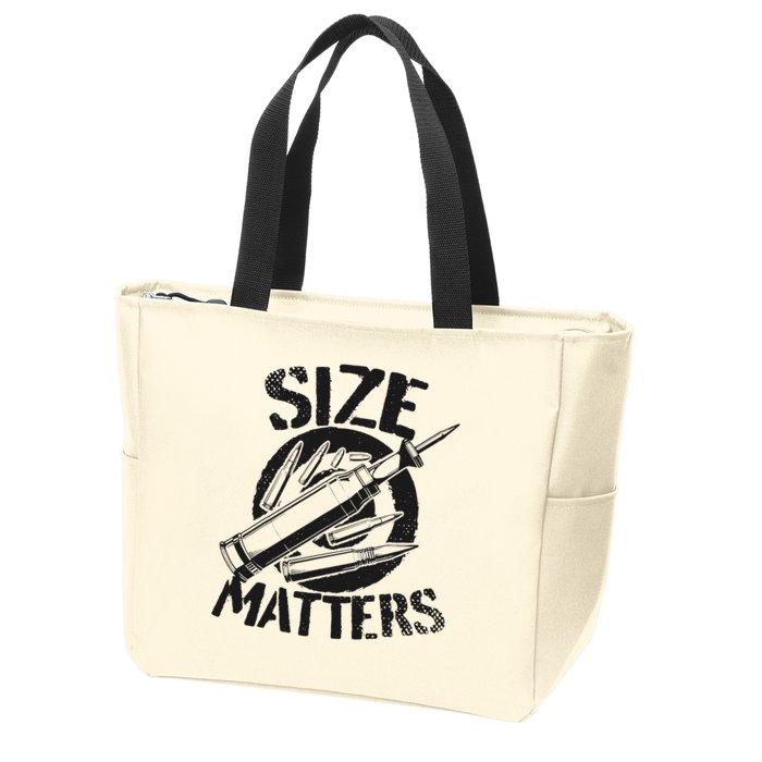 Size Matters funny military joke tanker army ammunition Zip Tote Bag