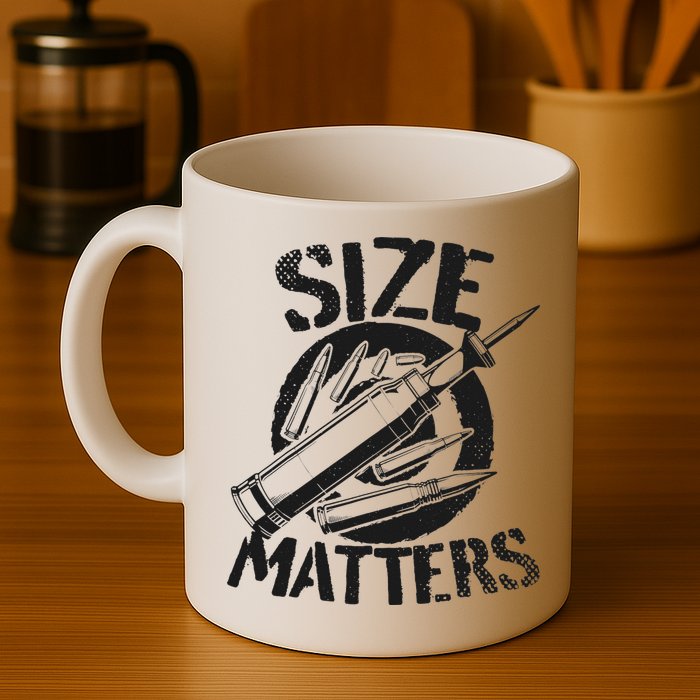 Size Matters funny military joke tanker army ammunition Mug