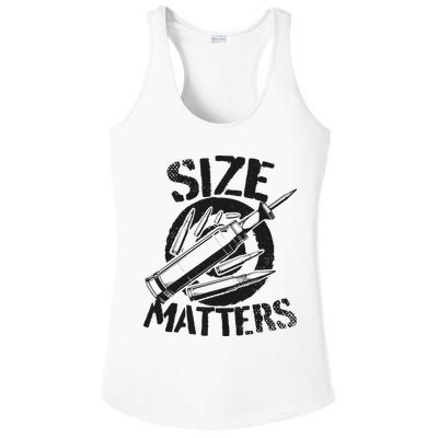 Size Matters funny military joke tanker army ammunition Ladies PosiCharge Competitor Racerback Tank