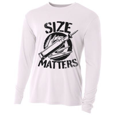Size Matters funny military joke tanker army ammunition Cooling Performance Long Sleeve Crew