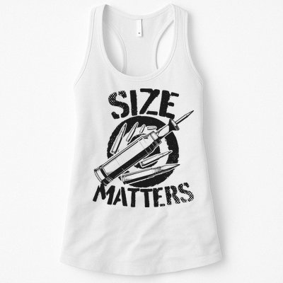 Size Matters funny military joke tanker army ammunition Womens Tank Top