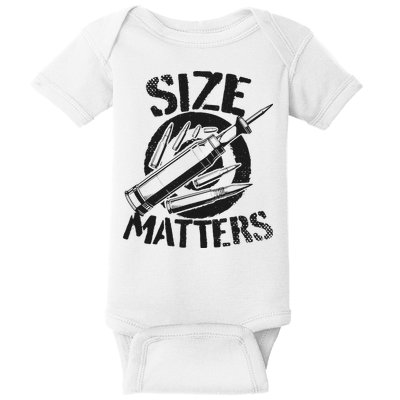 Size Matters funny military joke tanker army ammunition Baby Bodysuit