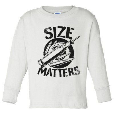 Size Matters funny military joke tanker army ammunition Toddler Long Sleeve Shirt