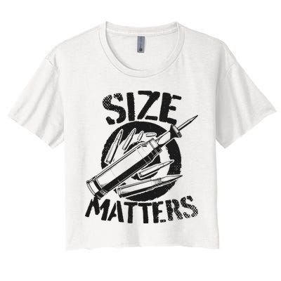 Size Matters funny military joke tanker army ammunition Crop Top