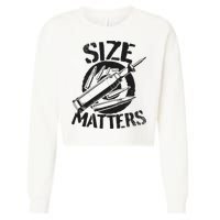 Size Matters funny military joke tanker army ammunition Cropped Pullover Crew
