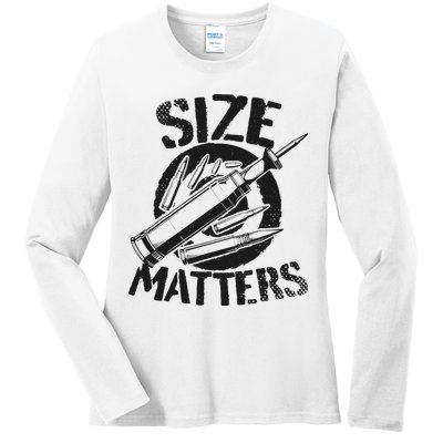 Size Matters funny military joke tanker army ammunition Ladies Long Sleeve Shirt