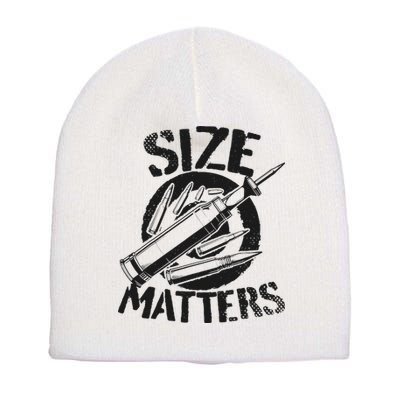 Size Matters funny military joke tanker army ammunition Short Acrylic Beanie