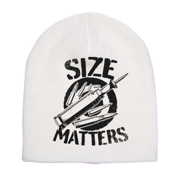 Size Matters funny military joke tanker army ammunition Short Acrylic Beanie