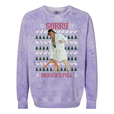 Sorry MericaS Full Funny Trump Ugly Christmas Colorblast Crewneck Sweatshirt