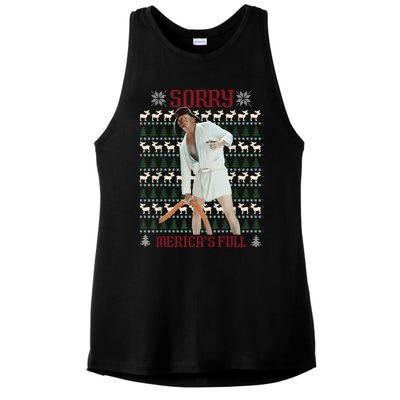 Sorry MericaS Full Funny Trump Ugly Christmas Ladies PosiCharge Tri-Blend Wicking Tank