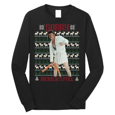 Sorry MericaS Full Funny Trump Ugly Christmas Long Sleeve Shirt