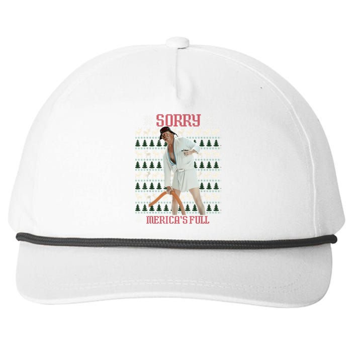 Sorry MericaS Full Funny Trump Ugly Christmas Snapback Five-Panel Rope Hat