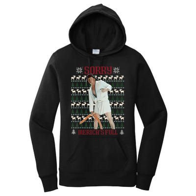 Sorry MericaS Full Funny Trump Ugly Christmas Women's Pullover Hoodie