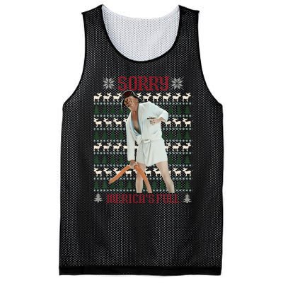 Sorry MericaS Full Funny Trump Ugly Christmas Mesh Reversible Basketball Jersey Tank