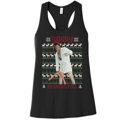 Sorry MericaS Full Funny Trump Ugly Christmas Women's Racerback Tank