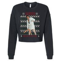 Sorry MericaS Full Funny Trump Ugly Christmas Cropped Pullover Crew