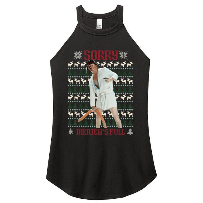 Sorry MericaS Full Funny Trump Ugly Christmas Women's Perfect Tri Rocker Tank