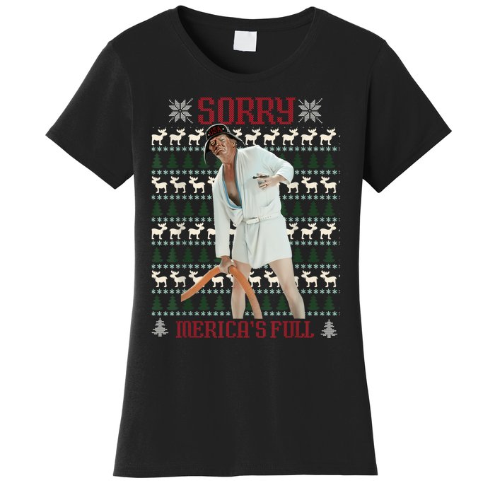 Sorry MericaS Full Funny Trump Ugly Christmas Women's T-Shirt